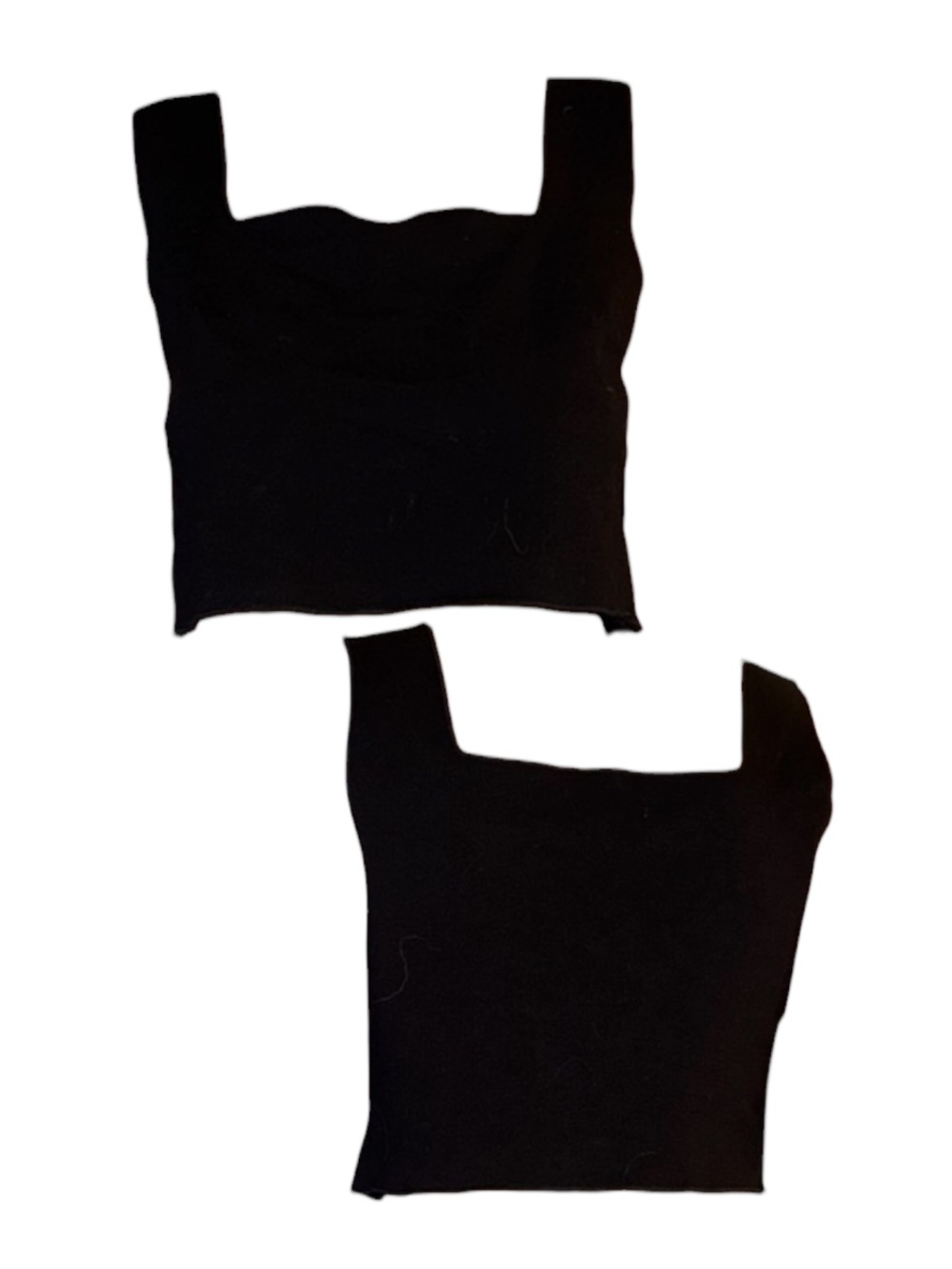 Black Square Neck Crop Top